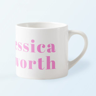 Modern Editable Business Name or First & Last Name Espresso Cup