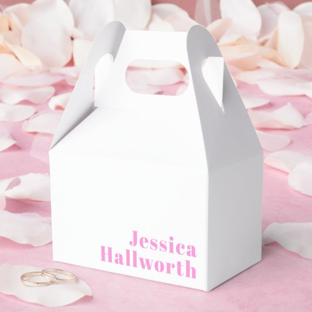 Modern Editable Business Name or First & Last Name Favor Box (Wedding)