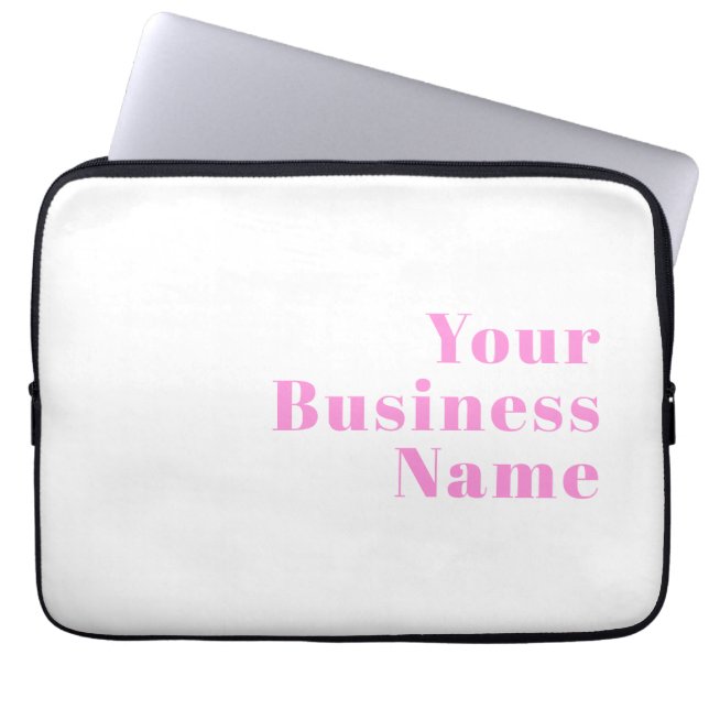 Modern Editable Business Name or First & Last Name Laptop Sleeve (Front)