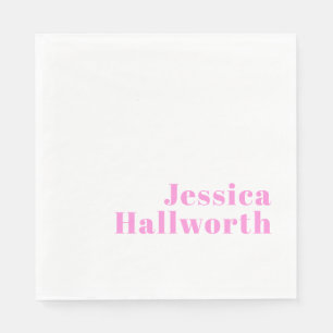 Modern Editable Business Name or First & Last Name Napkin