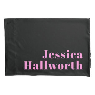 Modern Editable Business Name or First & Last Name Pillowcase