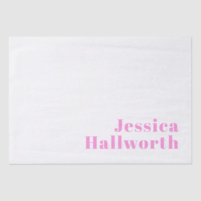 Modern Editable Business Name or First & Last Name Tissue Paper (Front)