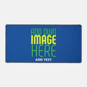 MODERN EDITABLE COBALT BLUE IMAGE TEXT TEMPLATE DESK MAT