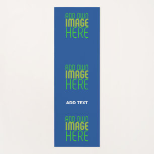 MODERN EDITABLE COBALT BLUE IMAGE TEXT TEMPLATE YOGA MAT