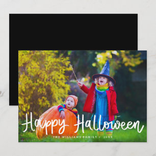 Modern Editable Colour Happy Halloween Photo Card