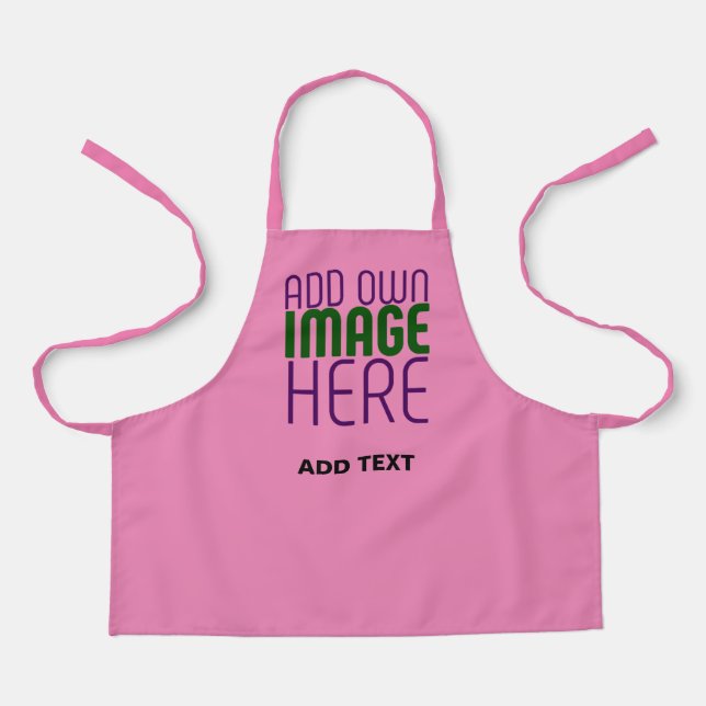 MODERN EDITABLE CUTE HOT PINK IMAGE TEXT TEMPLATE APRON (Front)