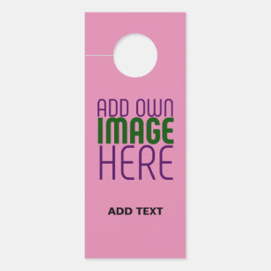 MODERN EDITABLE CUTE HOT PINK IMAGE TEXT TEMPLATE DOOR HANGER
