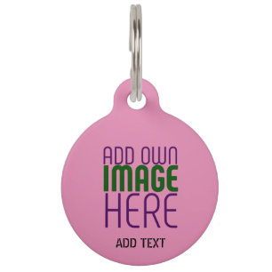 MODERN EDITABLE CUTE HOT PINK IMAGE TEXT TEMPLATE PET TAG