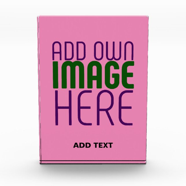 MODERN EDITABLE CUTE HOT PINK IMAGE TEXT TEMPLATE PHOTO BLOCK (Front)