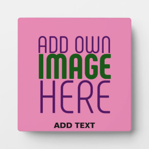 MODERN EDITABLE CUTE HOT PINK IMAGE TEXT TEMPLATE PLAQUE