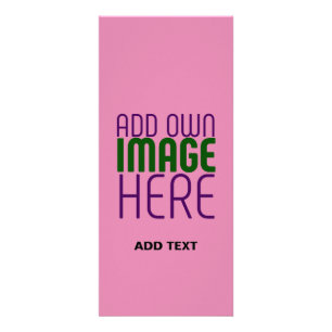 MODERN EDITABLE CUTE HOT PINK IMAGE TEXT TEMPLATE RACK CARD