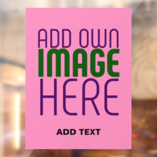 MODERN EDITABLE CUTE HOT PINK IMAGE TEXT TEMPLATE WINDOW CLING