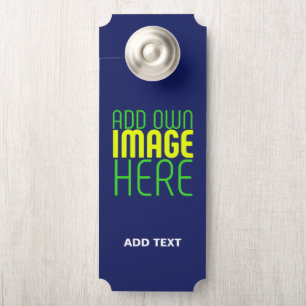 MODERN EDITABLE CUTE NAVY BLUE IMAGE TEXT TEMPLATE DOOR HANGER