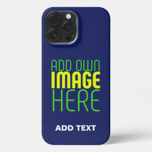 MODERN EDITABLE CUTE NAVY BLUE IMAGE TEXT TEMPLATE iPhone 13 PRO MAX CASE