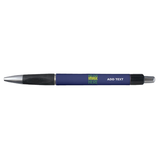 MODERN EDITABLE CUTE NAVY BLUE IMAGE TEXT TEMPLATE PEN (Front)