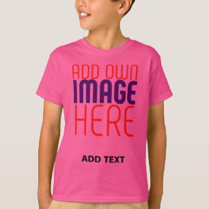 MODERN EDITABLE CUTE WOW PINK IMAGE TEXT TEMPLATE T-Shirt