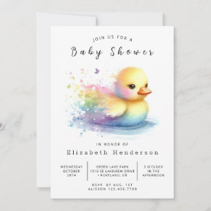 Modern Editable Duck Baby Shower Invitation