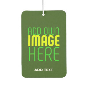 MODERN EDITABLE FOREST GREEN IMAGE TEXT TEMPLATE AIR FRESHENER
