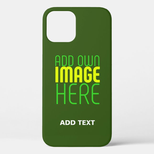 MODERN EDITABLE FOREST GREEN IMAGE TEXT TEMPLATE Case-Mate iPhone CASE (Back)