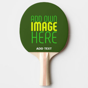 MODERN EDITABLE FOREST GREEN IMAGE TEXT TEMPLATE PING PONG PADDLE