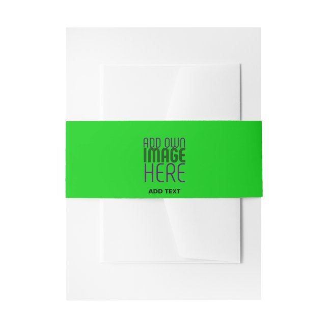 MODERN EDITABLE LIME GREEN IMAGE TEXT TEMPLATE INVITATION BELLY BAND (Front Example)