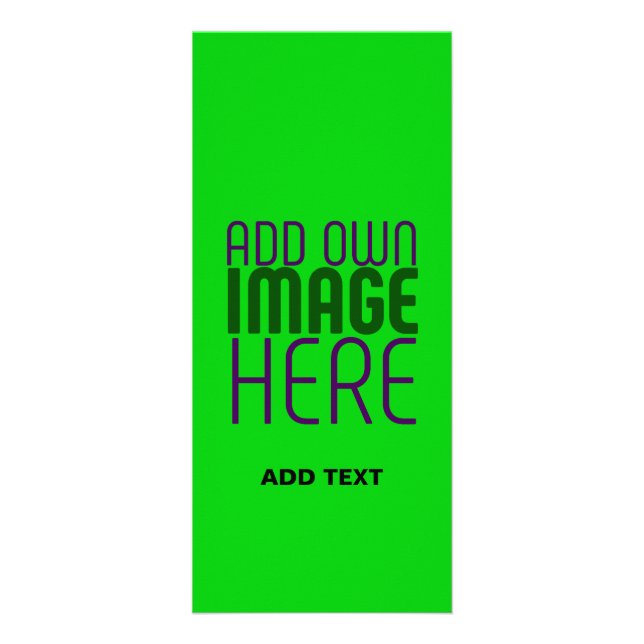 MODERN EDITABLE LIME GREEN IMAGE TEXT TEMPLATE RACK CARD (Front)