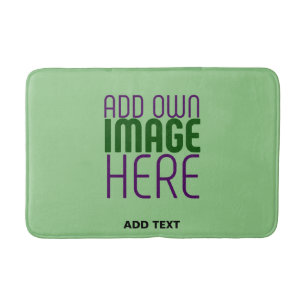 MODERN EDITABLE MINT GREEN IMAGE TEXT TEMPLATE BATH MAT