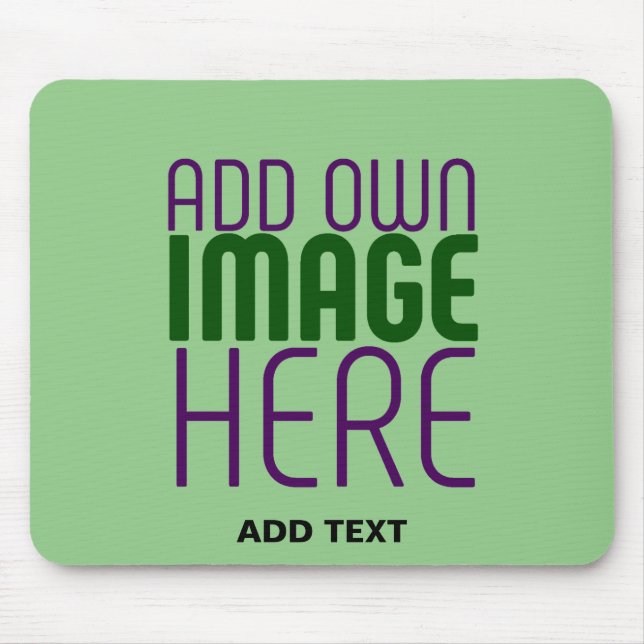 MODERN EDITABLE MINT GREEN IMAGE TEXT TEMPLATE MOUSE PAD (Front)