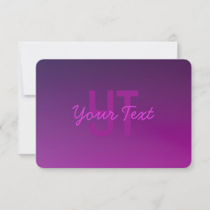 Modern Editable Monogrammed Text & Purple Ombre  Card