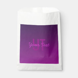 Modern Editable Monogrammed Text & Purple Ombre  Favour Bag