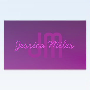 Modern Editable Monogrammed Text & Purple Ombre  Sticker