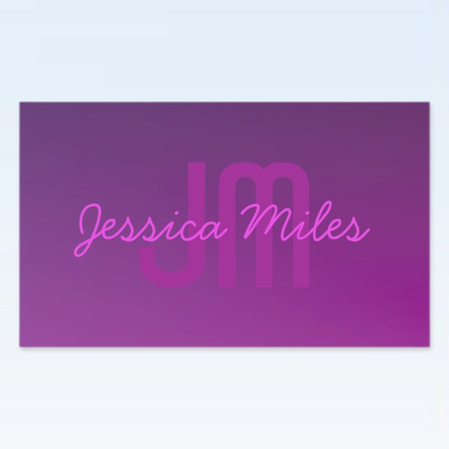 Modern Editable Monogrammed Text & Purple Ombre  Sticker (Creator Uploaded)