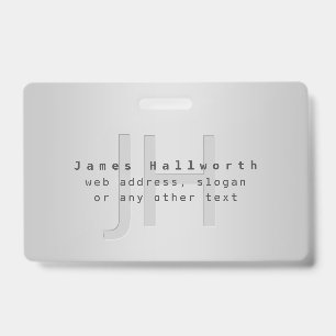 Modern Editable Name & Slogan Grey Gradient Badge