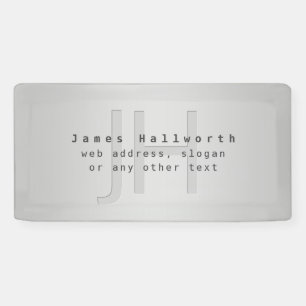 Modern Editable Name & Slogan   Grey Gradient  Banner