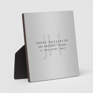 Modern Editable Name & Slogan   Grey Gradient  Plaque