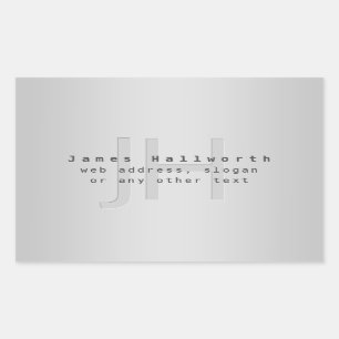 Modern Editable Name & Slogan Grey Gradient Sticker