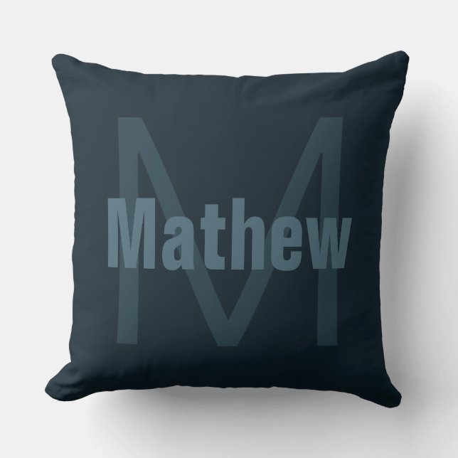 Modern Editable Name Throw Pillow (Front)