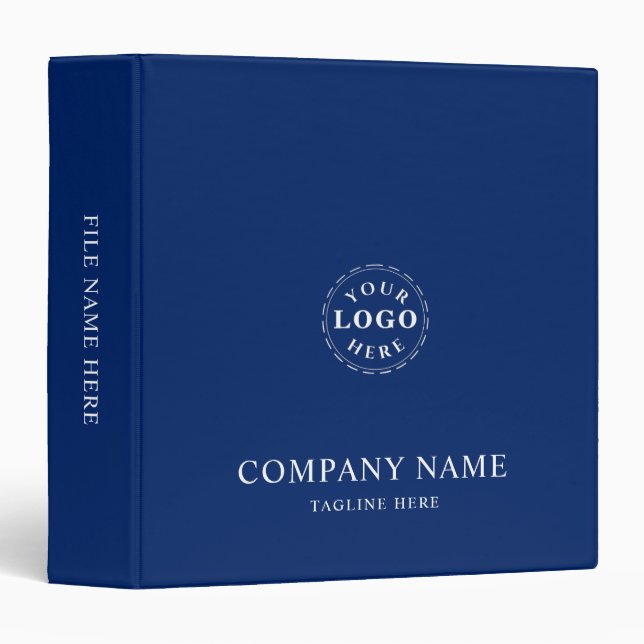 Modern Editable Navy Binder with Custom Name Optio (Front/Spine)