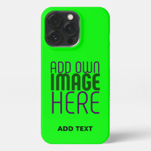 MODERN EDITABLE NEON GREEN IMAGE TEXT TEMPLATE iPhone 13 PRO CASE
