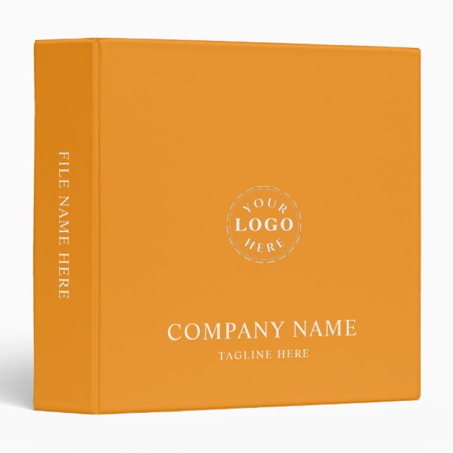 Modern Editable Orange Binder with Custom Name Opt (Front/Spine)
