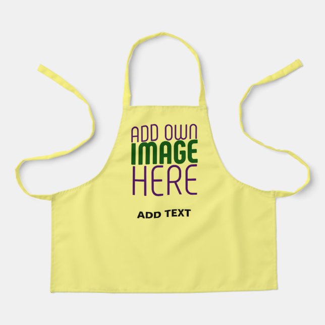 MODERN EDITABLE PASTEL YELLOW IMAGE TEXT TEMPLATE APRON (Front)