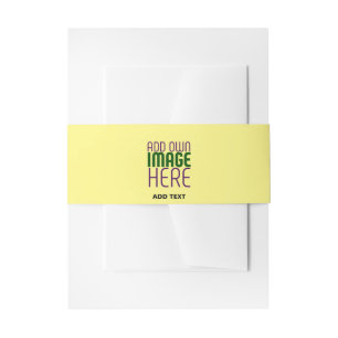MODERN EDITABLE PASTEL YELLOW IMAGE TEXT TEMPLATE INVITATION BELLY BAND