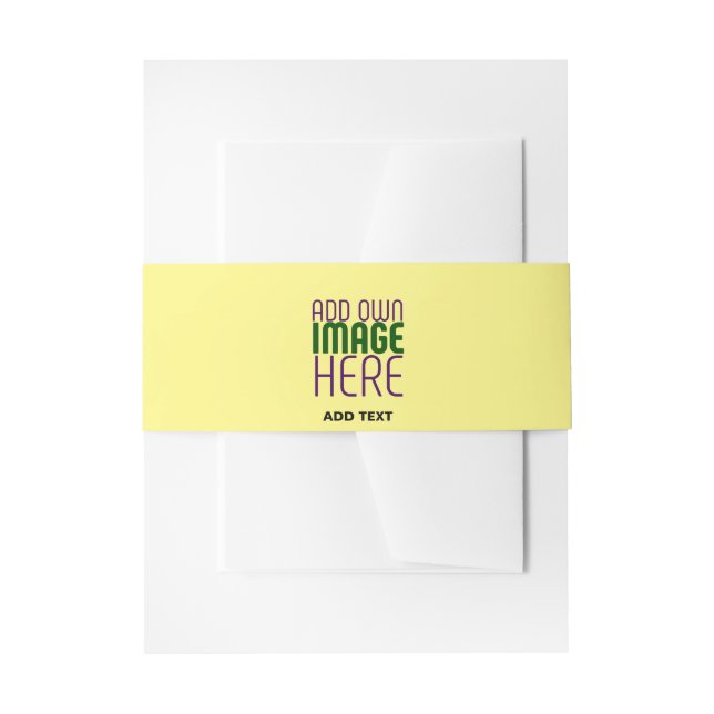 MODERN EDITABLE PASTEL YELLOW IMAGE TEXT TEMPLATE INVITATION BELLY BAND (Front Example)