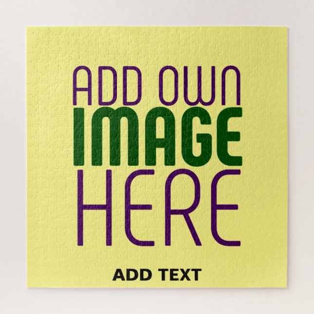 MODERN EDITABLE PASTEL YELLOW IMAGE TEXT TEMPLATE JIGSAW PUZZLE (Vertical)