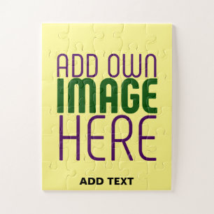 MODERN EDITABLE PASTEL YELLOW IMAGE TEXT TEMPLATE JIGSAW PUZZLE