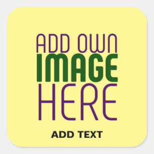 MODERN EDITABLE PASTEL YELLOW IMAGE TEXT TEMPLATE SQUARE STICKER