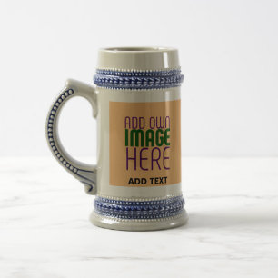 MODERN EDITABLE PEACH ORANGE IMAGE TEXT TEMPLATE BEER STEIN