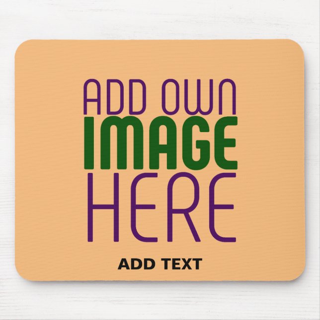 MODERN EDITABLE PEACH ORANGE IMAGE TEXT TEMPLATE MOUSE PAD (Front)