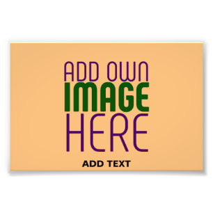 MODERN EDITABLE PEACH ORANGE IMAGE TEXT TEMPLATE PHOTO PRINT