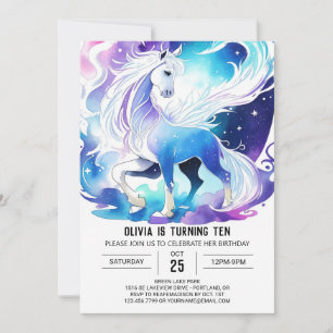 Modern Editable Pony Birthday Invitation